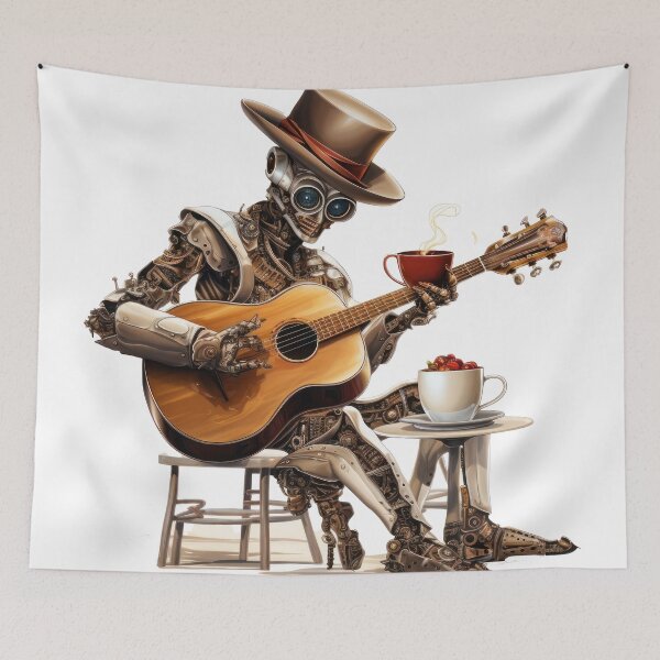 Item preview, Steam Powered Jazz Cafe Band Guitarist designed and sold by SteamJazzCafe.