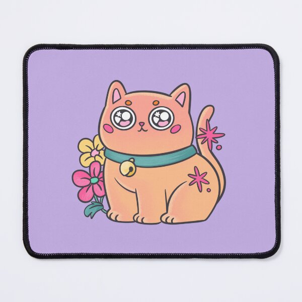 Item preview, Cute orange chubby kitten with flowers designed and sold by lizdejupiter.
