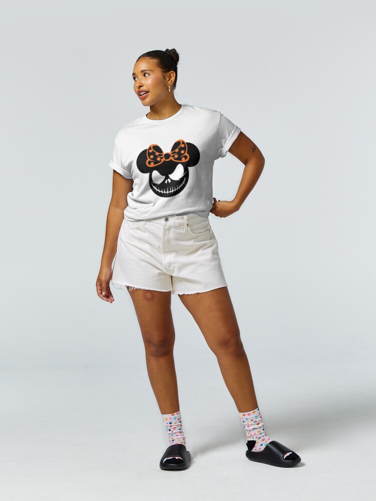 Discover Minnie Mouse With Jack Skellington's Smile T-Shirt, Halloween T-Shirt, Disney T-Shirt, Spooky T-Shirt