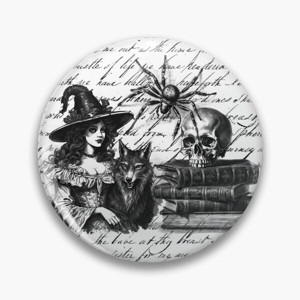 Item preview, Gothic Halloween witch, wolf, spider, skull designed and sold by Mercedes P.