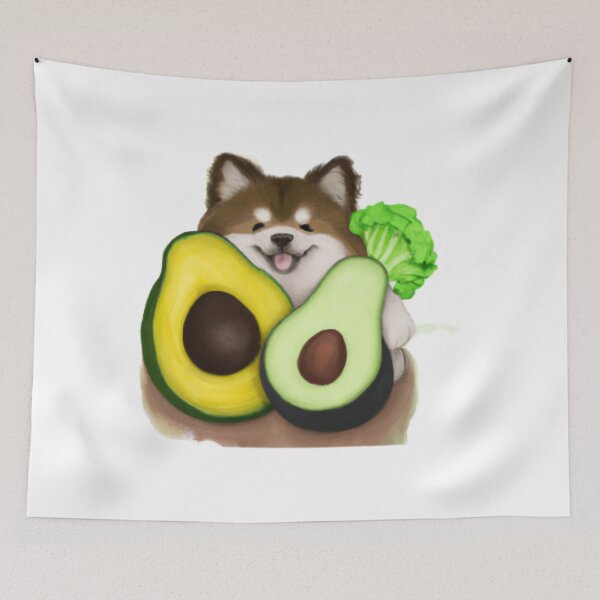 Item preview, Cute dog holding avacado designed and sold by therese-baskin.
