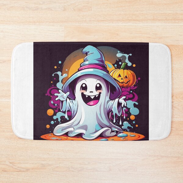 Item preview, Whimsical Haunts: Kawaii Ghost with Pumpkin Delights designed and sold by irosh madushan.