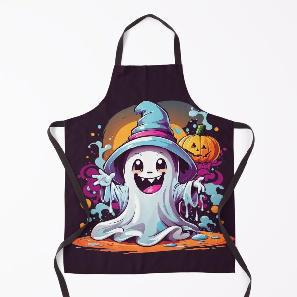 Item preview, Whimsical Haunts: Kawaii Ghost with Pumpkin Delights designed and sold by irosh madushan.