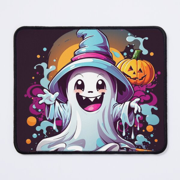 Item preview, Whimsical Haunts: Kawaii Ghost with Pumpkin Delights designed and sold by irosh madushan.