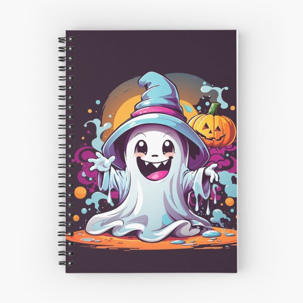 Item preview, Whimsical Haunts: Kawaii Ghost with Pumpkin Delights designed and sold by irosh madushan.