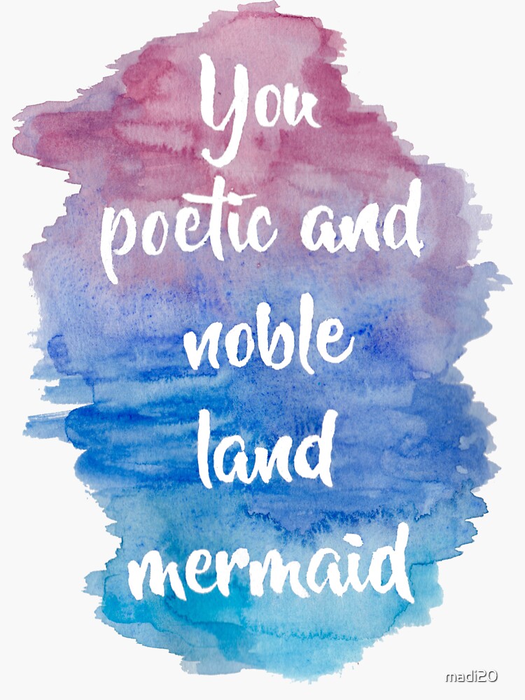 "Poetic Noble Land Mermaid Watercolor" Sticker for Sale by madi20