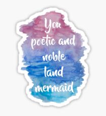 Poetic Noble Land Mermaid Watercolor Sticker