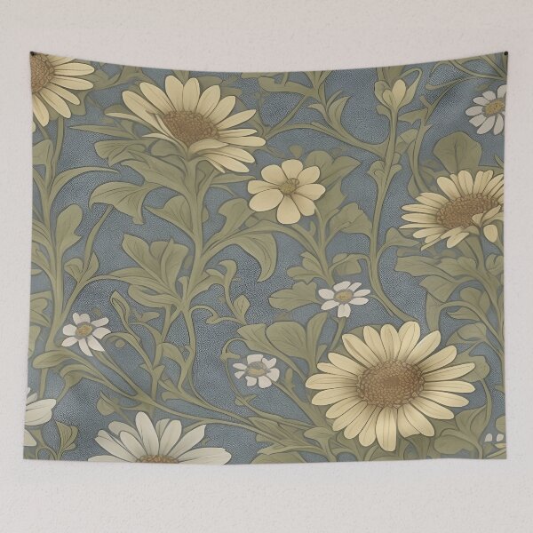 Item preview, William Morris Inspired Michaelmas Daisy Fusion of Elegance designed and sold by Tamas Das.