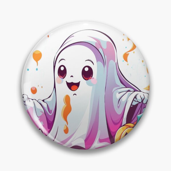 Item preview, Whimsical Haunts: Kawaii Ghost with Pumpkin Delights designed and sold by irosh madushan.
