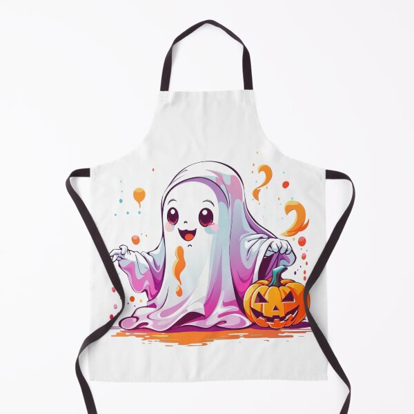 Item preview, Whimsical Haunts: Kawaii Ghost with Pumpkin Delights designed and sold by irosh madushan.