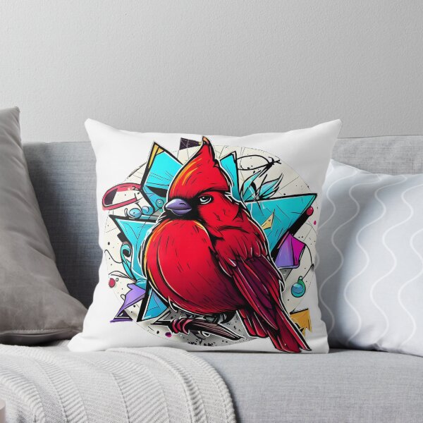 Item preview, Street art red cardinal graffiti designed and sold by ColorOfBirds.