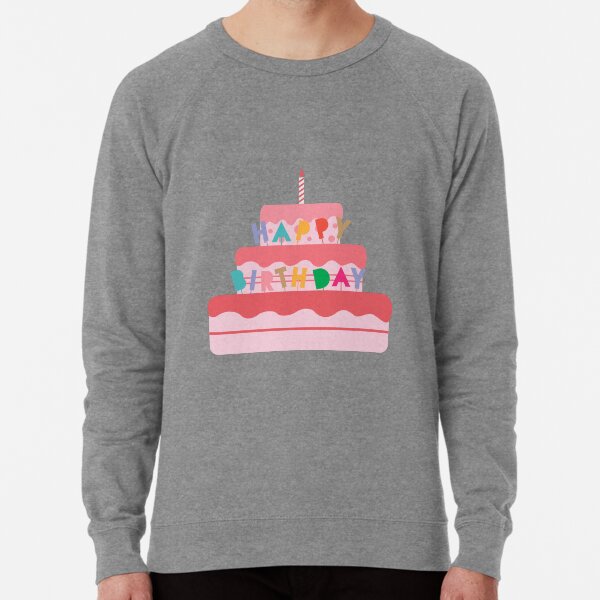 Happy Birthday Cake Lightweight Sweatshirt
