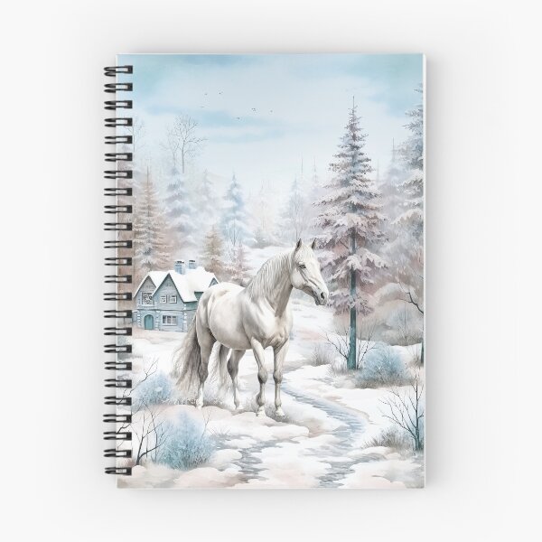 Item preview, Caballo blanco gris en la escena del paisaje nevado del campo de vinter designed and sold by Mercedes P.