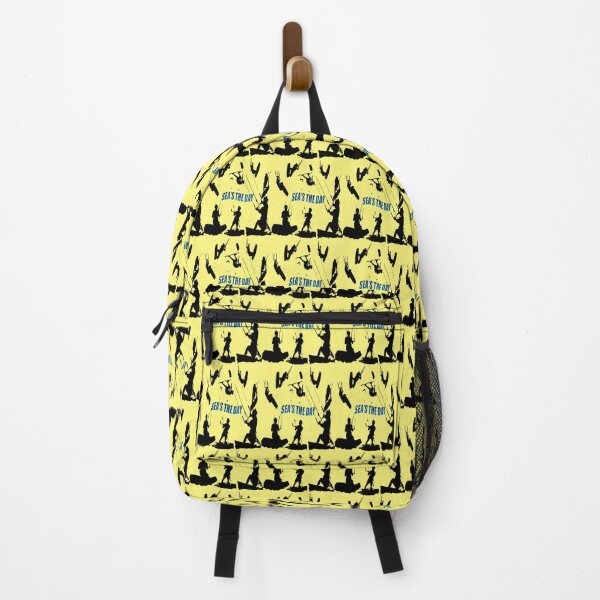 Item preview, Kitesurfer Pattern Black Silhouette Seas The Day Fun Pun 3 designed and sold by taiche.