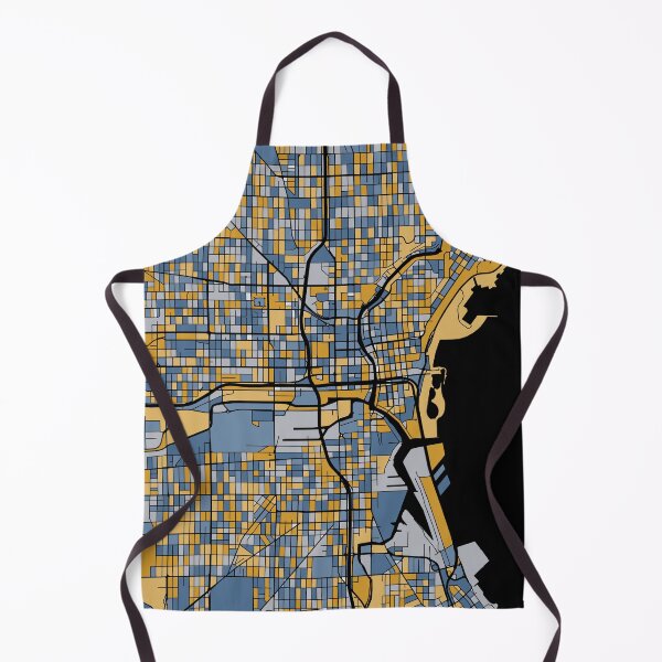 Item preview, Patrón de mapa de Milwaukee en azul y dorado designed and sold by PatternMaps.