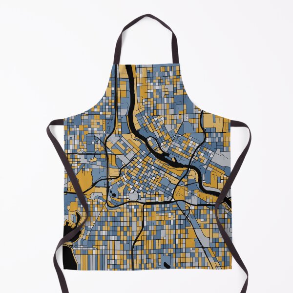 Item preview, Minneapolis Map Pattern in Blue & Gold designed and sold by PatternMaps.