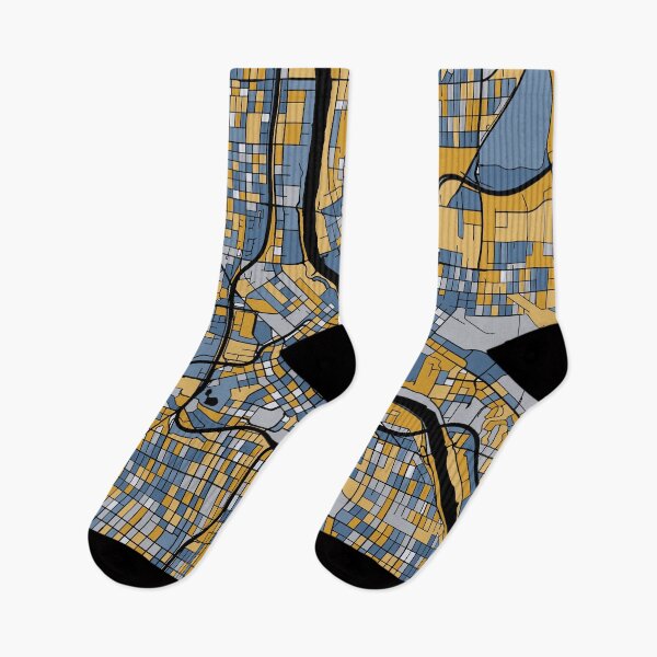 Item preview, Minneapolis Map Pattern in Blue & Gold designed and sold by PatternMaps.