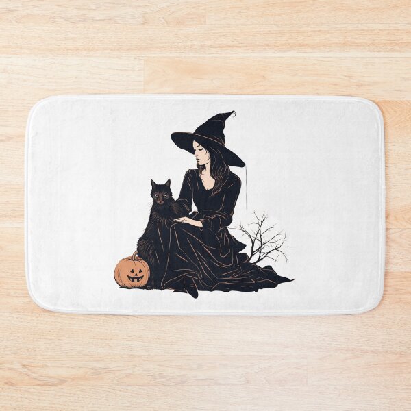 Item preview, Witch with cat line art  designed and sold by Eric Murta Line Art.