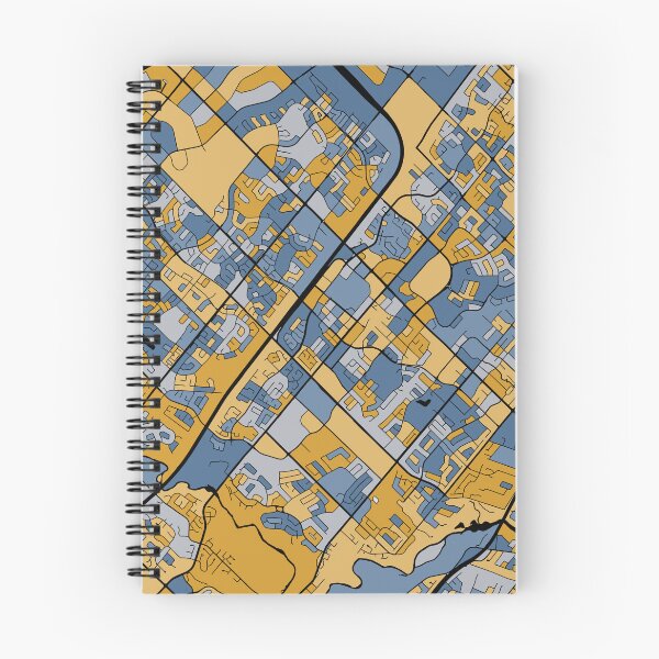 Item preview, Mississauga Map Pattern in Blue & Gold designed and sold by PatternMaps.