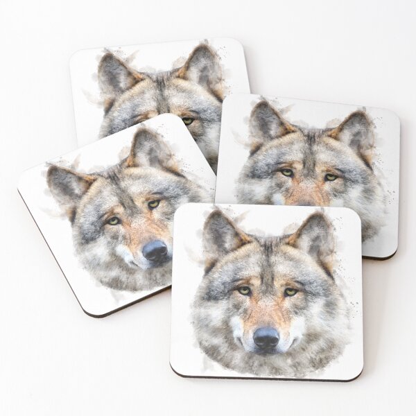 Item preview, Grey Wolf Watercolour Artwork designed and sold by Typeglyphs.