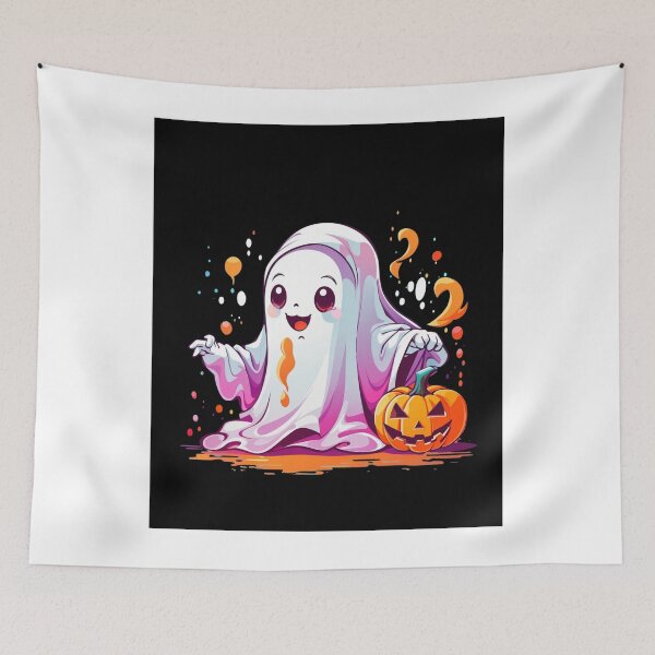 Item preview, Pumpkin Playtime with Kawaii Ghosts: A Delightful Haunting designed and sold by irosh madushan.
