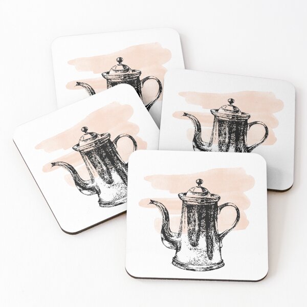 Item preview, Vintage Kettle and abstract pink, kitchen decor, tea lovers gift designed and sold by AustriaDesigns.
