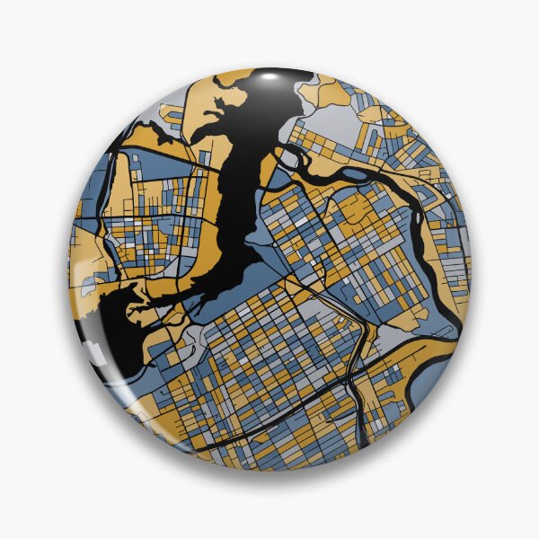 Item preview, Ottawa Map Pattern in Blue & Gold designed and sold by PatternMaps.