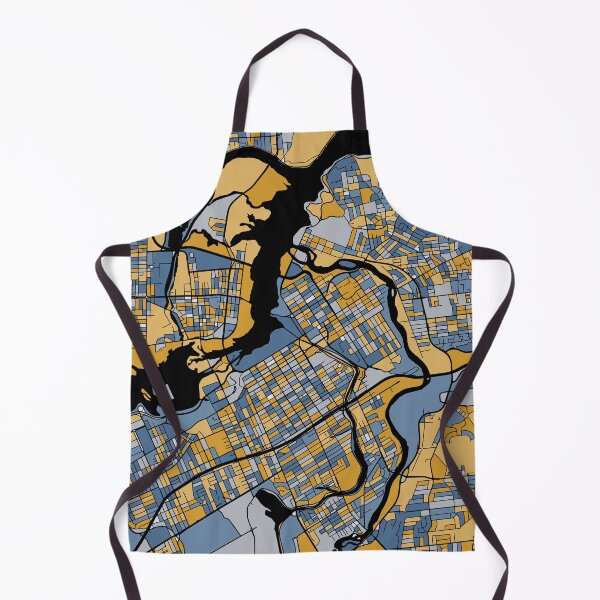 Item preview, Ottawa Map Pattern in Blue & Gold designed and sold by PatternMaps.