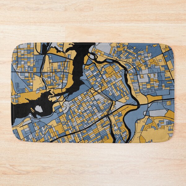 Item preview, Ottawa Map Pattern in Blue & Gold designed and sold by PatternMaps.