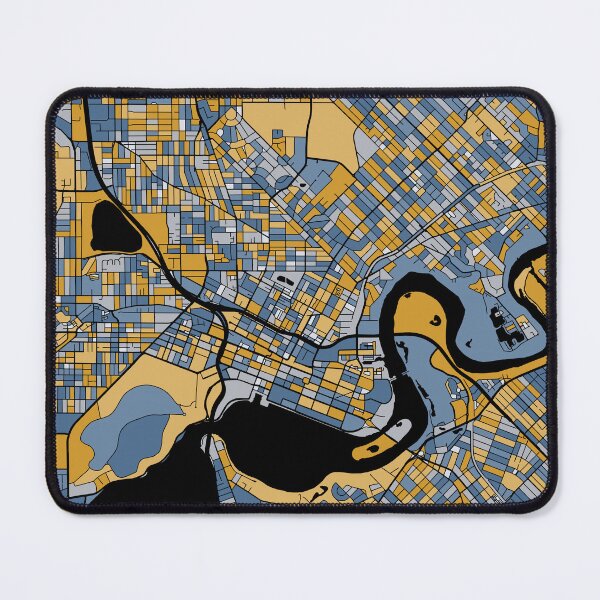 Item preview, Perth Map Pattern in Blue & Gold designed and sold by PatternMaps.