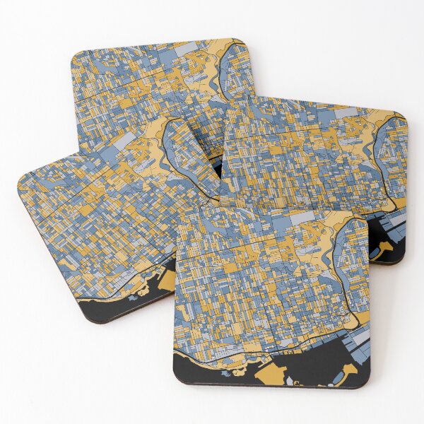 Item preview, Toronto Map Pattern in Blue & Gold designed and sold by PatternMaps.