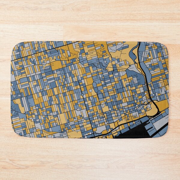 Item preview, Toronto Map Pattern in Blue & Gold designed and sold by PatternMaps.
