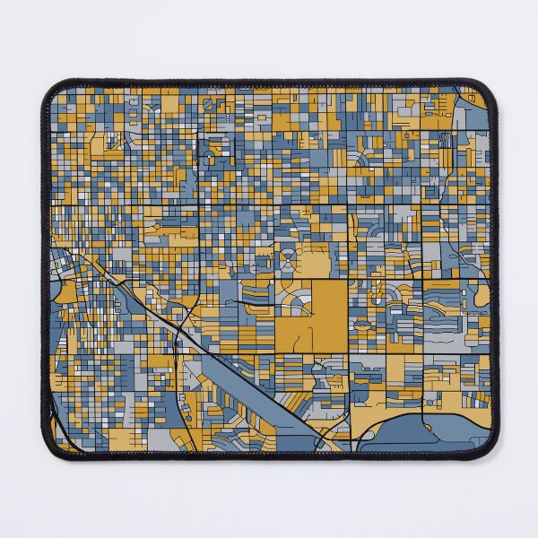 Item preview, Tucson Map Pattern in Blue & Gold designed and sold by PatternMaps.