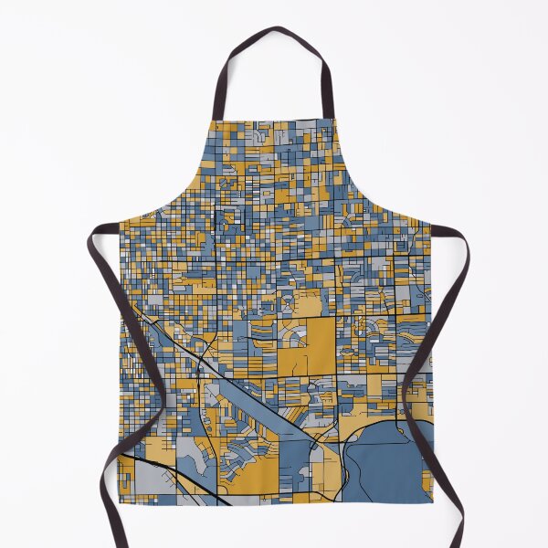 Item preview, Tucson Map Pattern in Blue & Gold designed and sold by PatternMaps.