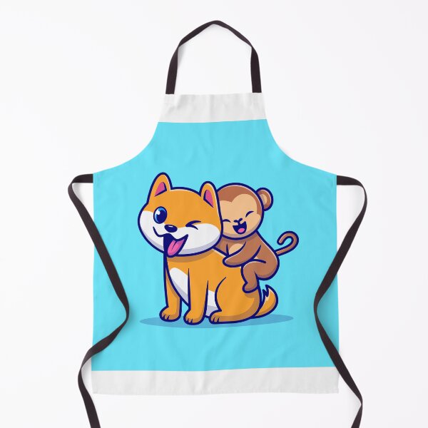 Item preview, Buddies in Play: Cute Dog and Monkey Cartoon Illustration designed and sold by hjian8219.
