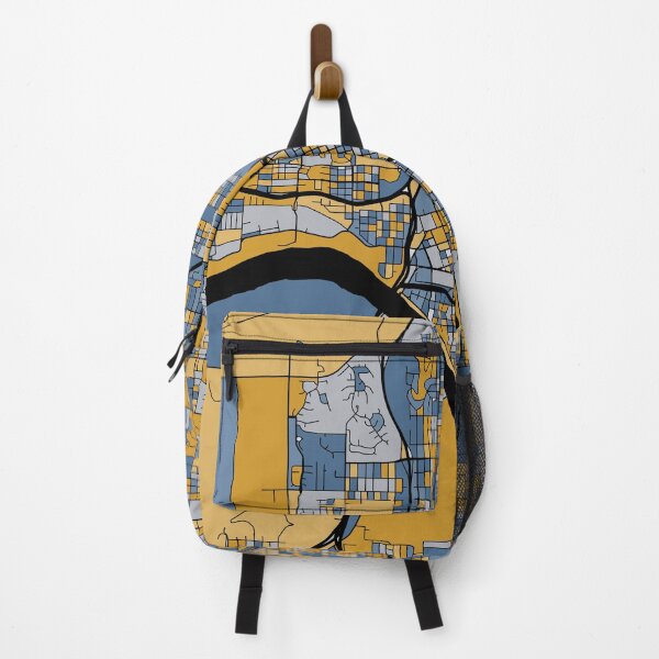 Item preview, Tulsa Map Pattern in Blue & Gold designed and sold by PatternMaps.