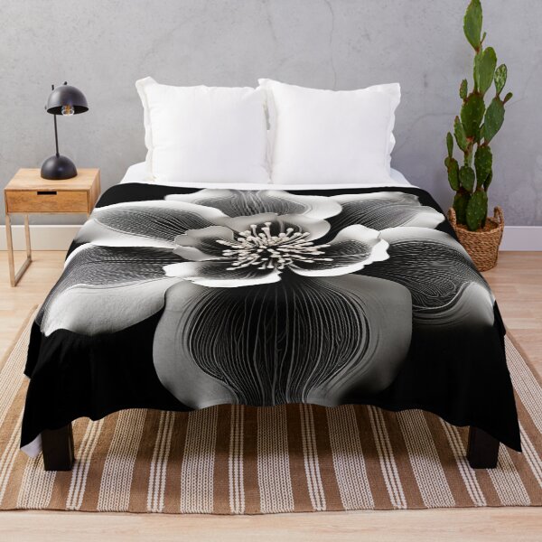 Item preview, Black and White Retro Flower Art 2 designed and sold by michaelbarnesss.