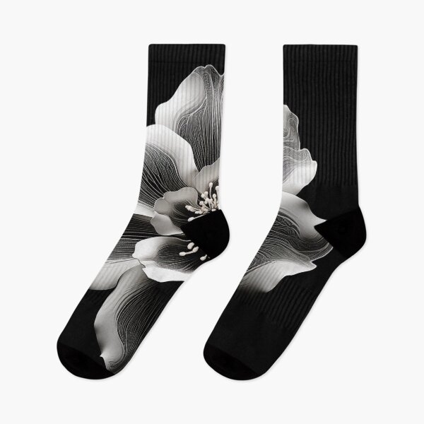 Item preview, Black and White Retro Flower Art 2 designed and sold by michaelbarnesss.