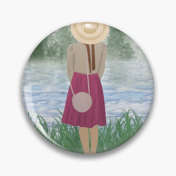 Item preview, Dreaming girl with a hat watching the forrest and the clear water digital painting designed and sold by Diavers-store.