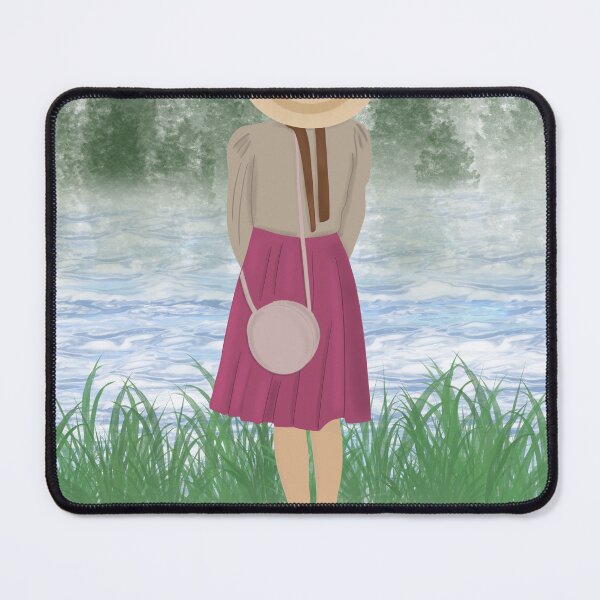 Item preview, Dreaming girl with a hat watching the forrest and the clear water digital painting designed and sold by Diavers-store.