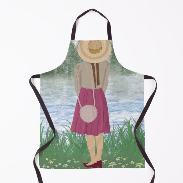 Item preview, Dreaming girl with a hat watching the forrest and the clear water digital painting designed and sold by Diavers-store.