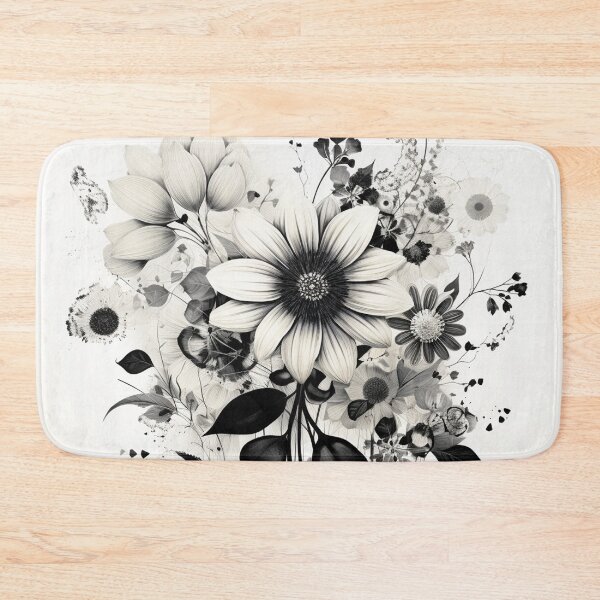 Item preview, Black and White Retro Flower Art 6 designed and sold by michaelbarnesss.