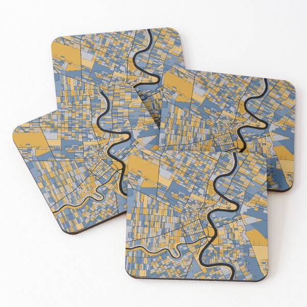 Item preview, Winnipeg Map Pattern in Blue & Gold designed and sold by PatternMaps.