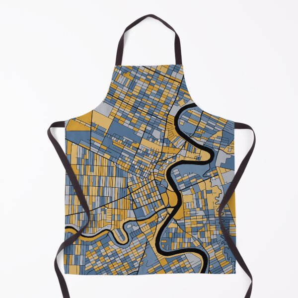 Item preview, Winnipeg Map Pattern in Blue & Gold designed and sold by PatternMaps.