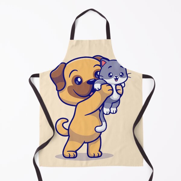 Item preview, Paws of Friendship: Cute Pug and Baby Cat Cartoon designed and sold by hjian8219.
