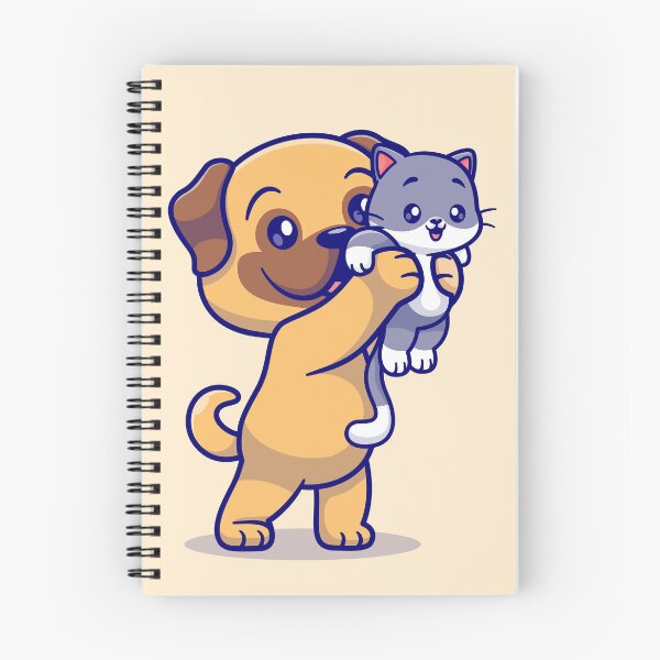 Item preview, Paws of Friendship: Cute Pug and Baby Cat Cartoon designed and sold by hjian8219.