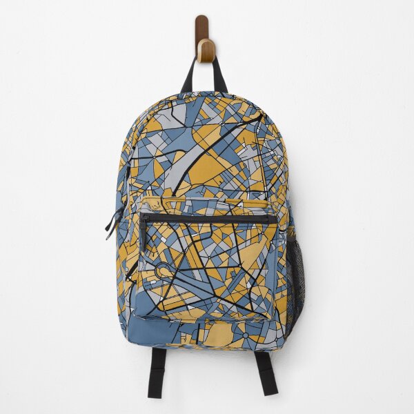 Item preview, Brussels Map Pattern in Blue & Gold designed and sold by PatternMaps.