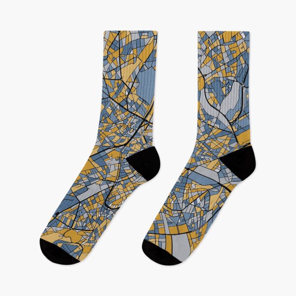 Item preview, Brussels Map Pattern in Blue & Gold designed and sold by PatternMaps.