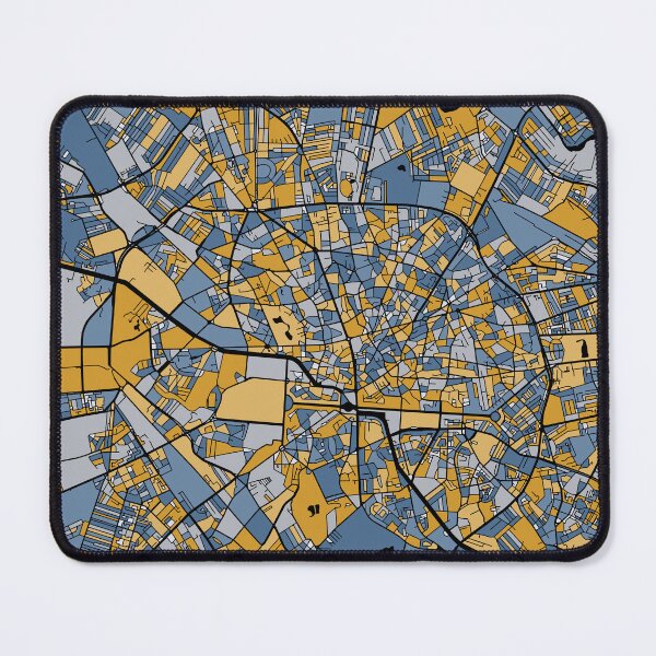 Item preview, Bucharest Map Pattern in Blue & Gold designed and sold by PatternMaps.