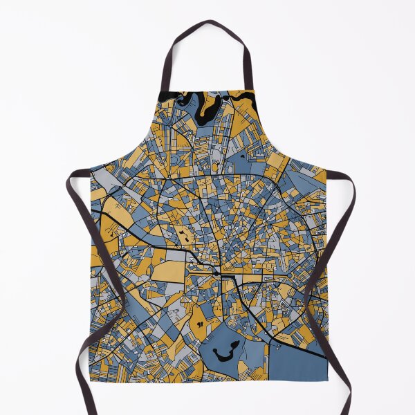 Item preview, Bucharest Map Pattern in Blue & Gold designed and sold by PatternMaps.